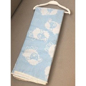 La Copertina Made in ITALY BABY Blanket BLUE Sheep Lamb Acrylic Cotton Blend NEW